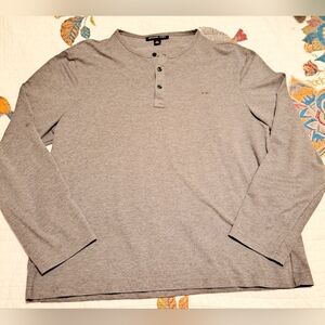 Michael Kors Men's Shirt Size XL Midnight Mesh Long Sleeve Henley *EUC*